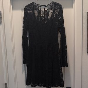 American Rag Black Lace Long Sleeve Dress